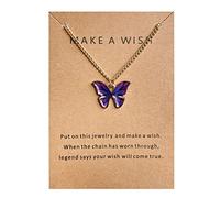 Fycakly Collier avec Pendentif Colored pendentif Card Collier Layer Colliers Crystal Chain Jewelry for Women Girls
