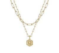 Fycakly Collier avec Pendentif Dainty Gold Initial Necklaces For Women Gold Necklaces For Women A Z 26 Alphabet Initial Teen Girls Jewelry