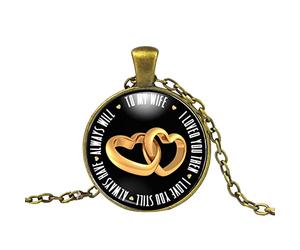 Fycakly Collier moderne à breloques Cadeaux d'anniversaire pour femme Collier d'amour Cadeaux pour femme du à mon âme sœur ma Anniversaire de mariage Cadeau Belle âme sœur Jewe