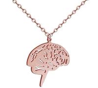 Fycakly Collier pour Femme Pendentif Pendentifs Cerveau Colliers Humain Chaînes Acier Inoxydable Tricolore Plaqué