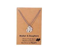 Fycakly Collier Sautoir Ensemble de 2 colliers pour fille, pendentif délicat en forme de cœur assorti, pour la journée des filles et des mamans