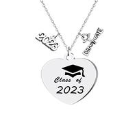 Fycakly Colliers Femmes Cadeaux de d'études pour Collier de casquette graduation inspirant pour femmes filles classe 2023 College High School Félicitations cadeaux camarades classe