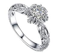 Fycakly Élégante Bague Femme Out accessoires fiançailles mariage femmes Ring cadeau Jewelry Hollow Rings