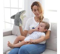 Fycakly Ensemble de marionnettes à Main, Gants, Petits Bras, Bouche à Main, Peut s'ouvrir, Jouet réconfortant pour bébé et Enfant Peluche Chat RéAliste (Grey, 25x13x13cm)