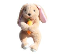 Fycakly Lapin de Pâques en Peluche 20 cm ou 40 cm, Lapin en Peluche avec Carotte, Jouet Doux pour garçons et Filles, décoration Mignonne pour Anniversaire et fête Baleine GéAnte (Khaki, A)