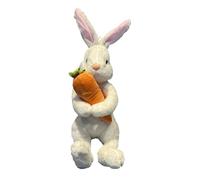 Fycakly Lapin de Pâques en Peluche 20 cm ou 40 cm, Lapin en Peluche avec Carotte, Jouet Doux pour garçons et Filles, décoration Mignonne pour Anniversaire et fête Baleine GéAnte (White2, A)