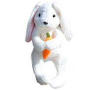 Fycakly Lapin de Pâques en Peluche 20 cm ou 40 cm, Lapin en Peluche avec Carotte, Jouet Doux pour garçons et Filles, décoration Mignonne pour Anniversaire et fête Baleine GéAnte (White1, A)