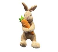 Fycakly Lapin de Pâques en Peluche 20 cm ou 40 cm, Lapin en Peluche avec Carotte, Jouet Doux pour garçons et Filles, décoration Mignonne pour Anniversaire et fête Baleine GéAnte (Brown2, A)