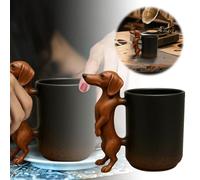 Fycakly Lot de Mug Tasse en résine rétro et design tendance et tasse à café avec poignée en forme de chien mignon à boire pour la maison pratique la mode