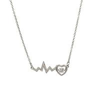 Fycakly Necklaces Collier de Noël Argent Amour Pendentif Femmes Vague Amour Strass Collier Rotatif Anneau Anneau Cadeau Pour