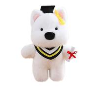 Fycakly Poupée de Remise des diplômes, Chiot Docteur de Dessin animé Portant Un Chapeau Docteur, poupée Chiot Remise des diplômes Peluche Chat RéAliste (C, A)