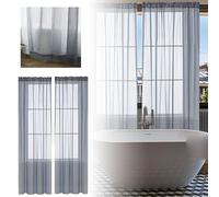Fycakly Rideau Révélez Le potentiel de Votre Maison avec de Superbes Rideaux Semi-Transparents Couleur Unie - Le Choix Ultime pour Les décorateurs Avant-gardistes! Voilage Lin