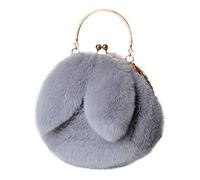 Fycakly Sac Besace Outdoor Cute Ladies Shoulder Bag Casual Shopping Messenger Bag Round Cat Ear Peluche Sac à main (GY3, One Size)