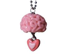 Fycakly Sautoir Collier de cerveau d'amour bizarre, pendentif de fleur cerveau créatif personnalisé, collier personnalisé Hip Hop étrange, d'halloween nouvelle vague, cadeau