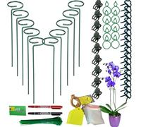 Fycooler 10x Tuteurs pour Plantes, Piquets Verts Support pour Plantes Support Plante,Aidez Vos Plantes à Pousser-Anneau de Support de Plante Pieux à Hortensias,Pivoines,Plantes Vivaces-40cm