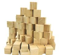 Fycooler Cube en Bois(80 Pcs)-Petit Cube Bois Brut 2.5x2.5x2.5cm - Bloc Bois Naturel-Cube Bois Bricolage,Apprentissage, Loisirs Créatifs, Alphabet,Tampons,Lettres,Puzzle,Construction,Jouet,Nombre