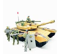 Fycooler Ensemble Jouets de Char-Réservoir Transport Militaire avec 4 Figurines de Personnages de l'armée-Ensemble de Jouets de Char pour Garçons Véhicules de l'armée Jouet de Char-Échelle 1:18