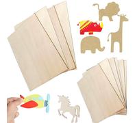 Fycooler Feuille de Contreplaqué 2mm Bouleau - Bois Brut Non Finie Panneau du Bois Massif pour Bricolage Chantournement Modélisme Décoration Panneaux Multiplex -4Pcs 400x300 mm + 6Pcs 300x200 mm