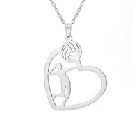 fycouyee élégant simple volley-ball frapper pose amour pendentif collier en acier inoxydable