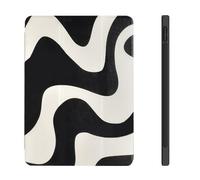 Fycyko Coque Compatible avec iPad Air 11-inch M3 2025(A16)/11-inch M2 2024/iPad Air 4ème/5ème Génération 2022/2020 Coque avec Porte-Crayons, Cute Zebra Animé Curly Wave pour 10,9 Case