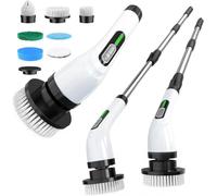 FYDEE Brosse Nettoyage Electrique, Rotative 3000mAh Batterie, 7 Têtes Interchangeables, Manche Réglable, IPX7 Étanche, 2 Vitesses - Idéale Salle de Bain, Cuisine, Maison