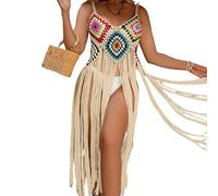 Fydranix Crochet Bikini Boho Cache Sexy Creux Frange Ourlet Robe de Plage 2023 été Femmes Maillots de Bain Maillots de Bain Tuniques Jupe