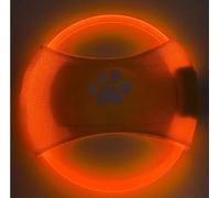 FYDTOP Lot de 2 frisbee lumineux à DEL pour dressage de chien, TPU non toxique en caoutchouc souple résistant au grincement et aux morsures, rechargeable et lumineux pour animaux de compagnie, jouet