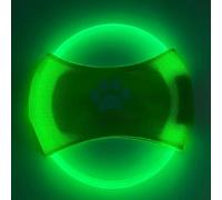 FYDTOP Lot de 2 frisbee lumineux LED pour dressage de chien, TPU non toxique en caoutchouc souple résistant au grincement et aux morsures, rechargeable et lumineux pour animaux de compagnie, jouet