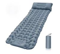 FYDTOP Matelas de couchage gonflable ultra léger avec pompe à pied intégrée, durable, compact et imperméable pour camping, randonnée, piège à tente, voyage (gris)