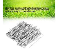 Fydun 100pcs Pingles de Base en Acier Inoxydable Pins High Duty Ground Stakes pour la Barrière des Mauvaises Herbes, Le Contrôle et Plus