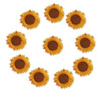 Fydun 20 Pièces Broderies Patchs Tournesol pour Vêtements DIY et Sacs | Patchs tournesol thermocollants ou à coudre, tissu écologique, taille 1,6 pouces, polyvalent pour vêtements, sacs à dos,