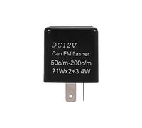 Fydun 2Pin Clignotant Relais 12V Adjustable LED Flasher Relay Universal Motorcycle Turn Signal Indicator pour Moto Indicateurs LED Clignotant Lumière (Noir)