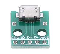 Fydun Adaptateur USB vers Dip, 10Pcs Micro USB Femelle Prise vers Adaptateur Dip 5 Broches Pas de 2.54mm