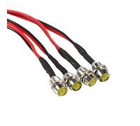 Fydun Ampoules LED, 4 Pcs 12v 8mm Étanche Panneau LED Pilote Dash Avertissement Lampe Indicateur Lampe Voiture Van Bateau et économie d'énergie(Lumière Jaune)