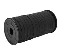 Fydun Bande élastique Noire de 8 Mm 100 Mètres élastique en Tricot Plat pour Coudre, Accessoires et Artisanat de Vêtements Bricolage (BLACK)