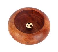 Fydun Bâton brûleur d'encens Bol Bouddhiste Porte encens brûleur Attrape Cendres en Bois Rond bâton d'encens pour la décoration intérieure Ornement d'aromathérapie