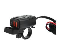 Fydun Chargeur Double USB pour Moto Adaptateur SAE vers USB avec Interrupteur de Couverture étanche Charge Rapide Voltmètre Intégré pour Tablette de Téléphone