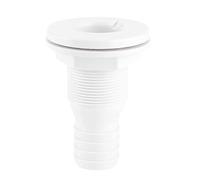 Fydun Connecteur Passe-Coque, 1/4 Pouce Traversant la Coque Accessoire de Connecteur de Tuyau en Plastique Blanc pour Bateau Marin
