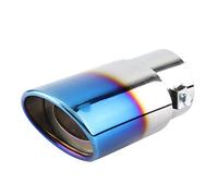 Fydun Embout de Silencieux d'échappement, 5.3-3.8cm Chrome Bleu en Acier Inoxydable Voiture Universelle Droite Tuyau d'échappement arrière Embout de Silencieux Tail Gorge Accessoires