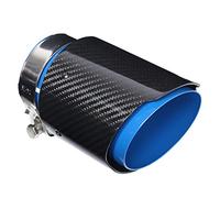 Fydun Embout D'échappement, Universel Entrée 80 Mm Sortie Simple de 101 Mm Fibre de Carbone Embout D'échappement Tuyau de Gorge de Queue Droit