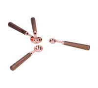Fydun Ensemble de 4 Tasses à Mesurer et Cuillères en or Rose de qualité Supérieure avec Poignées en Noyer - sans Acier, Essentiels de Cuisine pour la Cuisine et la Pâtisserie (Petite cuillère