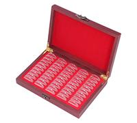 Fydun Ensemble de 50 Pièces avec Support en Bois Vintage et étui de | Bois composite, facile à ouvrir, s\'adapte jusqu\'à 30 mm, parfait pour la collecte et l\'affichage.