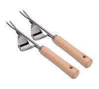Fydun Ensemble d'outils de Désherbage de Jardin en Acier de 2 Pièces avec Poignée en Hêtre GY pour Un Retrait Facile des Mauvaises Herbes et Un Ameublissement du Sol - Idéal pour Enlever Les