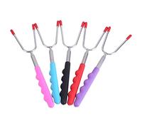 Fydun Fydun 5 Pièces Brochettes de Barbecue Telesco - Fourchettes à Rôtir sans Acier pour Hot-dogs et Guimauves - Idéales pour les Cams, les Pique-niques et les Fêtes en Plein Air