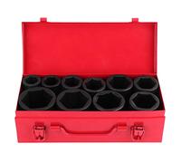 Fydun Jeu de Douilles à Chocs 3/4 Pouce 10 Pièces, Douilles Profondes Cr-Mo 6 Pans 22-50mm avec Boîte de Rangement pour Réparation Automobile
