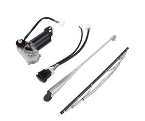 Fydun Kit de Moteur D'essuie-glace Marin 12V 35W Double Vitesse pour | Kit D'essuie-glace Complet avec Moteur, Bras, Balai, Interrupteur et Faisceau.12 V 35 W, Oscillation de 110 Degrés