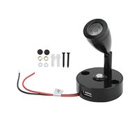 Fydun Lampe de Lecture LED pour Camping-car, Variateur Tactile, 3 Couleurs D'éclairage, Port de Chargement USB 12-24V 3W, pour Remorques de Camping, Yachts (Boîtier noir)