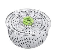 Fydun Less Panier à Vapeur Pliable en Acier pour Légumes, Fruits, œufs et Boulettes - Outil de Cuisine Polyvalent avec Poignée Amovible et Rangement Compact