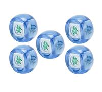 Fydun Lot de 5 Dés de Direction du Vent Mahjong - Dés Sphère Nord Est-sud-Ouest pour Jeux de société et Divertissements Occasionnels (Bleu Transparent)