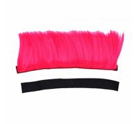 Fydun Perruque de Casque avec Fermeture Auto-agrippante pour Casque de Moto, Vélo, Ski, Ajustement Universel, 30,5 Cm de Long, 10,2 Cm, Fibre Synthétique Haute Température (rouge)